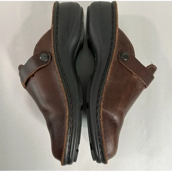Naot Brown Leather Buckle Clogs Slides Mule Shoes Size 38/ US 8 - Picture 7 of 8